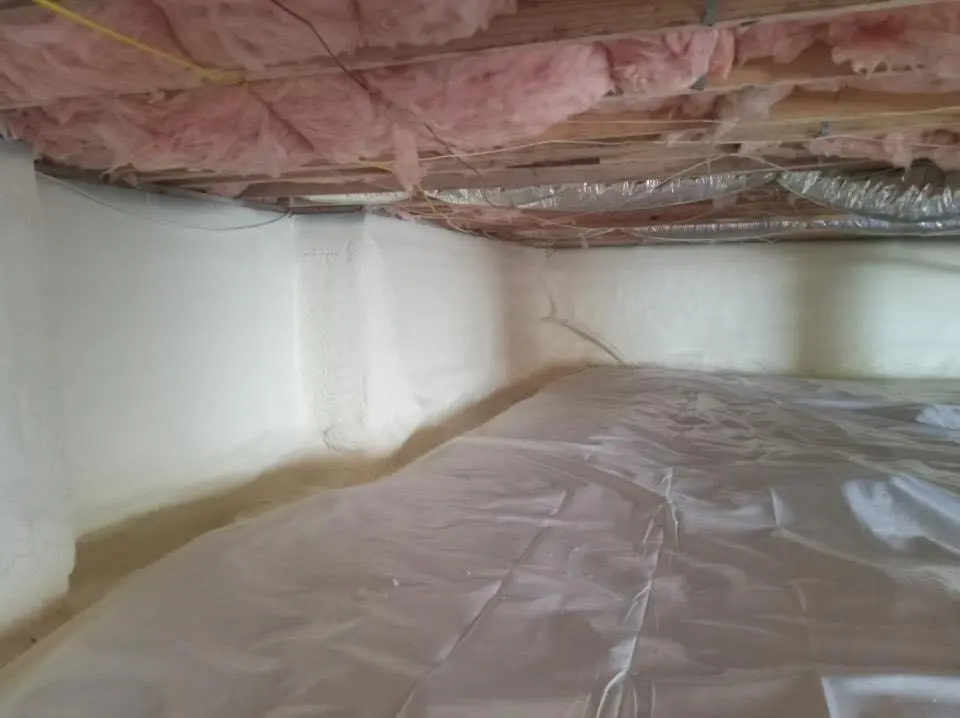 Crawl space encapsulation with closed-cell spray foam for Roof Waterproofing in Monroe